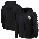 Men's Minnesota Vikings G III Sports by Carl Banks Post Route Full Zip Hoodie Black,baseball caps,new era cap wholesale,wholesale hats